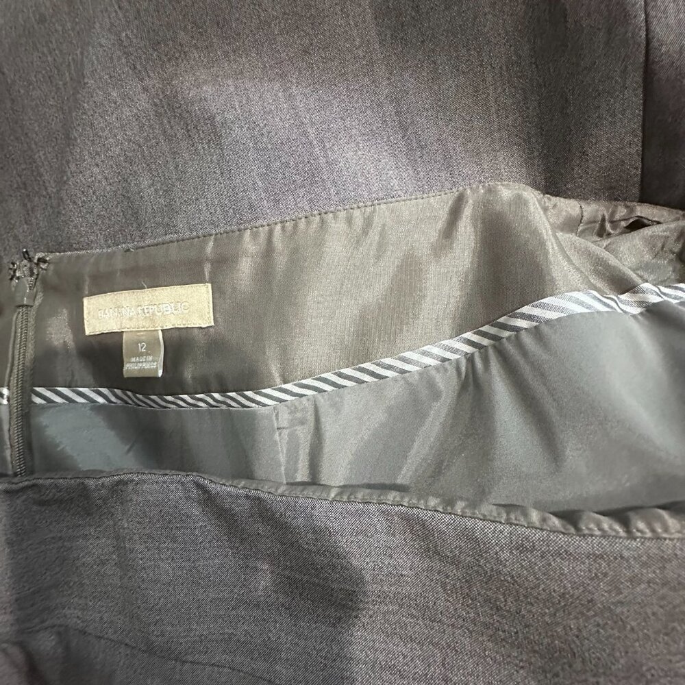 Banana Republic Gray Pencil Suit Skirt Size 12 - Picture 5 of 6